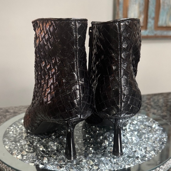 INC International Concepts Black woven Textured Ankle Booties NWT 9.5 - Picture 12 of 13